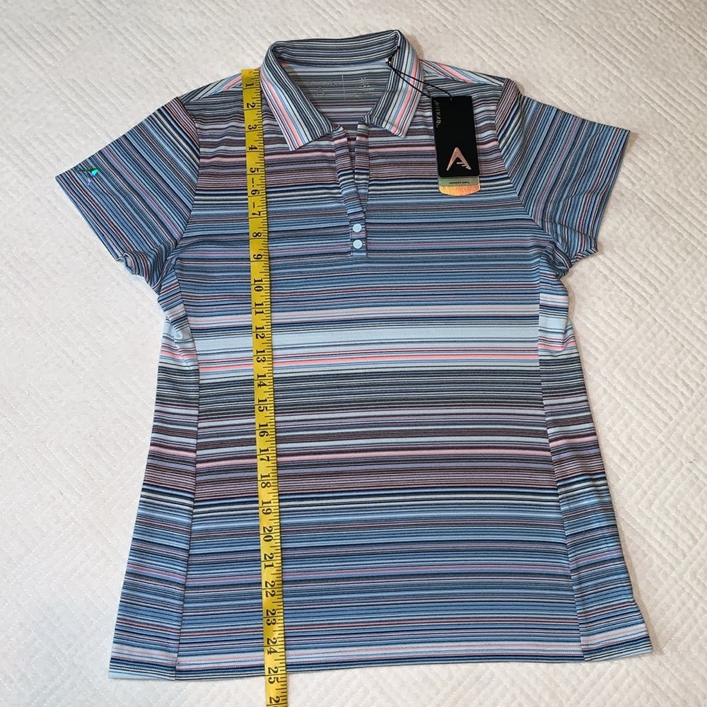 NWT Antigua Desert Dry Golf Polo Top, Multicolor Striped, Women’s Size M - Picture 7 of 16